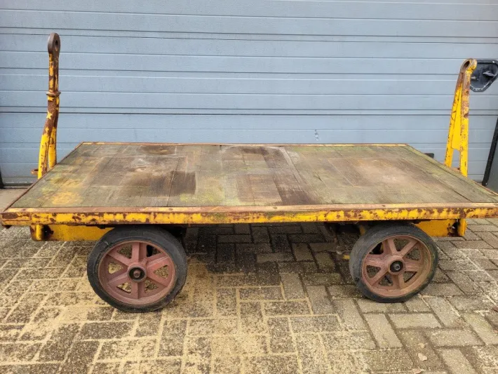Pamono Industrial Transport Cart in Cast Iron and Wood Best