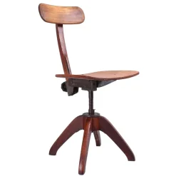 Pamono Industrial Wood and Iron Architect Chair by Atvidaberg, 1930s Clearance