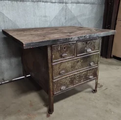 Pamono Industrial Workbench in Metal & Wood Best