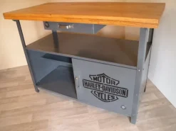 Pamono Industrial Workbench with Harley Davidson Airbrush Best