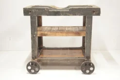 Pamono Industrial Worktable on Wheels, Former Czechoslovakia, 1960s Best