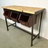 Pamono Industrial Worktable with Three Iron Drawers, 1960s Best