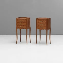 Pamono Inlaid Bedside Tables, 1950s, Set of 2 Outlet