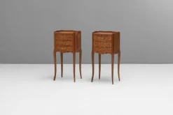 Pamono Inlaid Bedside Tables, 1950s, Set of 2 Outlet