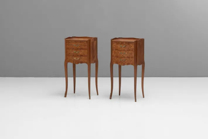 Pamono Inlaid Bedside Tables, 1950s, Set of 2 Outlet