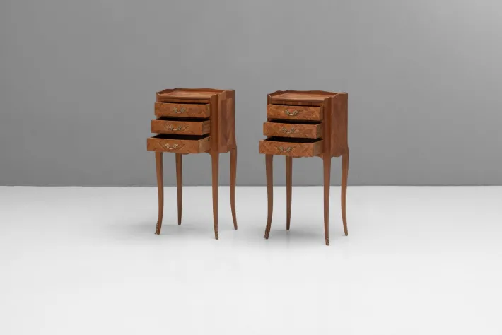 Pamono Inlaid Bedside Tables, 1950s, Set of 2 Outlet
