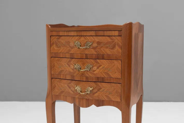 Pamono Inlaid Bedside Tables, 1950s, Set of 2 Outlet