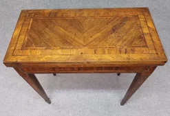 Pamono Inlaid Wood Folding Game Table, 18th Century