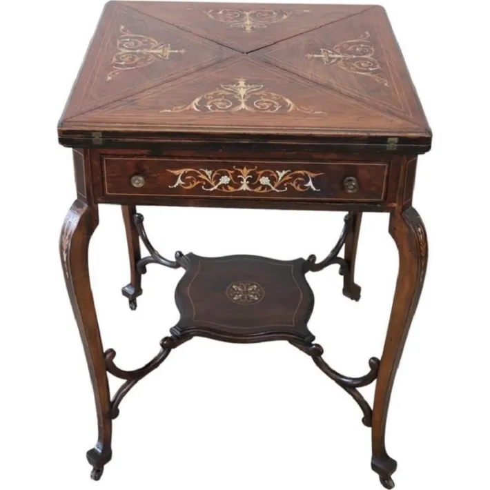 Pamono Inlay Walnut Game Table, 1940s Hot