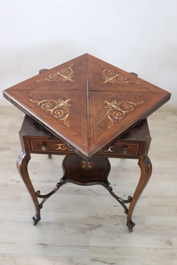 Pamono Inlay Walnut Game Table, 1940s Hot