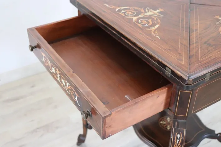 Pamono Inlay Walnut Game Table, 1940s Hot