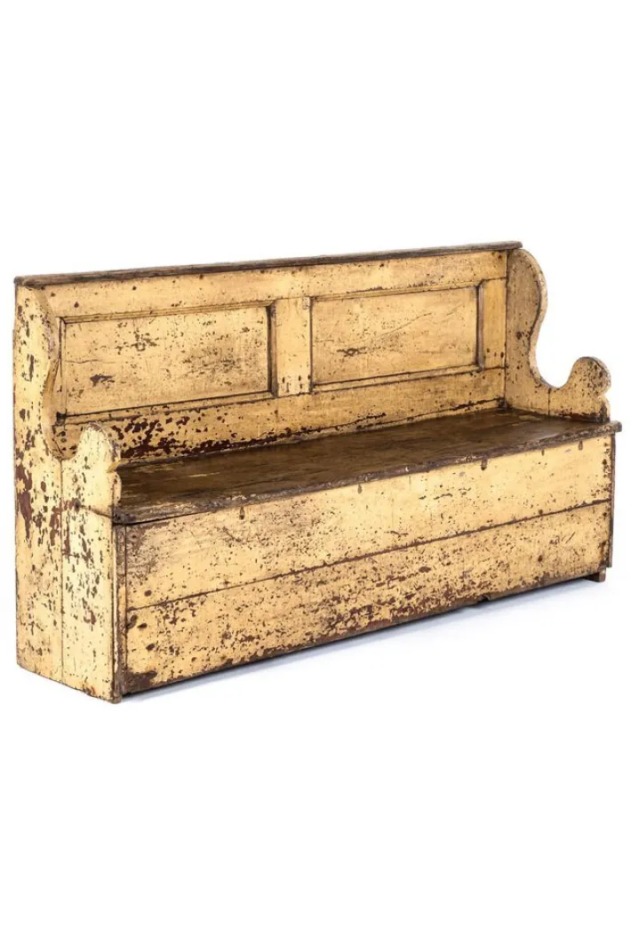 Pamono Irish Primitive Painted Pine Settle