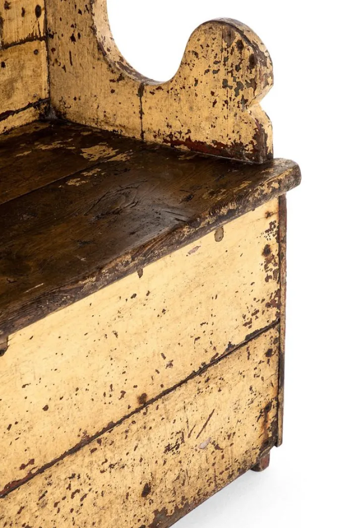 Pamono Irish Primitive Painted Pine Settle