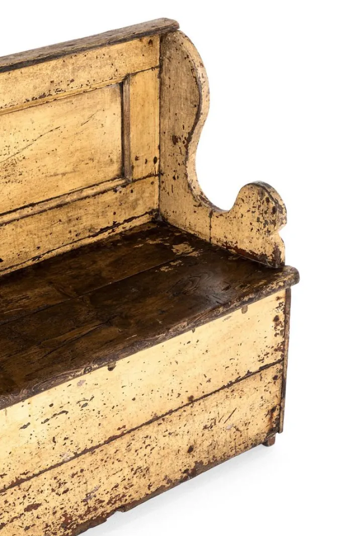 Pamono Irish Primitive Painted Pine Settle