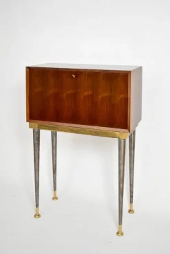 Pamono Iron and Brass Travel Writing Table Cabinet, 1960s Clearance