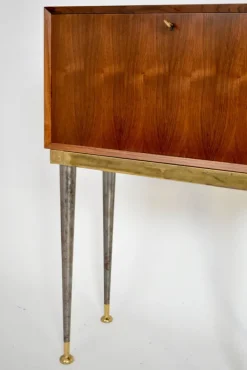 Pamono Iron and Brass Travel Writing Table Cabinet, 1960s Clearance