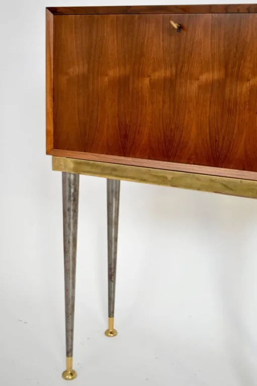 Pamono Iron and Brass Travel Writing Table Cabinet, 1960s Clearance