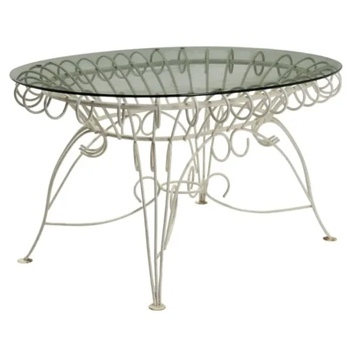 Pamono Iron and Glass Garden Table, 1960s Hot