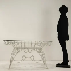 Pamono Iron and Glass Garden Table, 1960s Hot