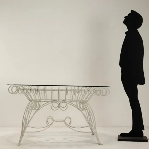 Pamono Iron and Glass Garden Table, 1960s Hot