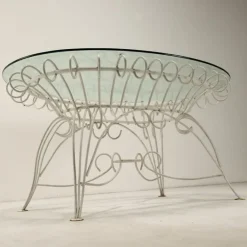 Pamono Iron and Glass Garden Table, 1960s Hot