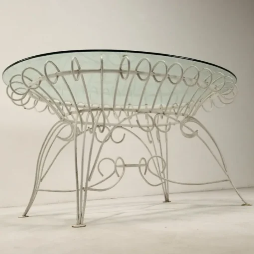 Pamono Iron and Glass Garden Table, 1960s Hot
