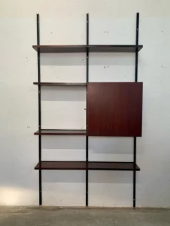 Pamono Iron and Wood Wall Bookcase by Osvaldo Borsani for Tecno, 1960s New