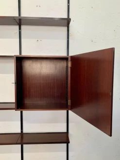 Pamono Iron and Wood Wall Bookcase by Osvaldo Borsani for Tecno, 1960s New