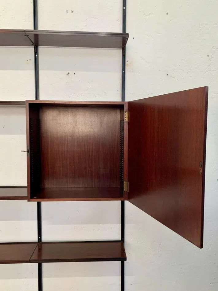 Pamono Iron and Wood Wall Bookcase by Osvaldo Borsani for Tecno, 1960s New