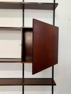 Pamono Iron and Wood Wall Bookcase by Osvaldo Borsani for Tecno, 1960s New