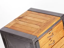 Pamono Iron and Wood Workbench with Drawers, 1950s Sale