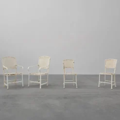 Pamono Iron Garden Chairs by Gustave Serrurier-Bovy for Serrurier et Cie, 1903, Set of 4