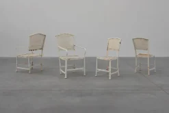 Pamono Iron Garden Chairs by Gustave Serrurier-Bovy for Serrurier et Cie, 1903, Set of 4