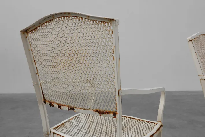 Pamono Iron Garden Chairs by Gustave Serrurier-Bovy for Serrurier et Cie, 1903, Set of 4