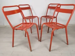 Pamono Iron Garden Chairs from Tolix, 1950s, Set of 4