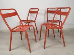 Pamono Iron Garden Chairs from Tolix, 1950s, Set of 4