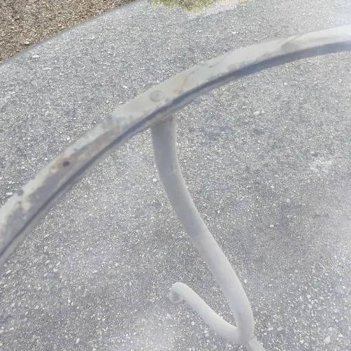 Pamono Iron Outdoor Table with Round Glass Top, 1990s Sale