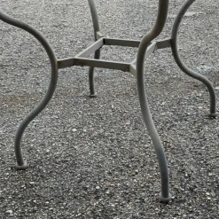 Pamono Iron Outdoor Table with Round Glass Top, 1990s Sale