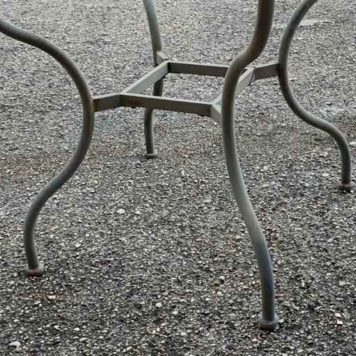 Pamono Iron Outdoor Table with Round Glass Top, 1990s Sale