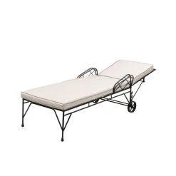 Pamono Iron Sun Lounger with Outdoor Fabric Cushions by Il Bronzetto Clearance