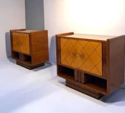 Pamono Italian Art Deco Cabinets attributed to Osvaldo Borsani, 1940s, Set of 2 New