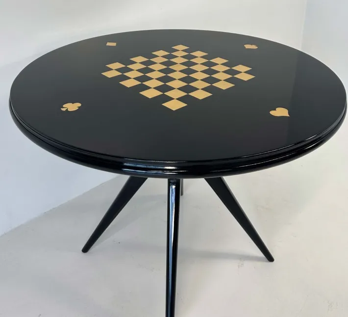 Pamono Italian Art Deco Cards and Chess Play Table, 1950s Outlet