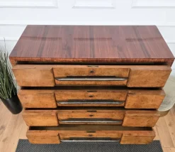 Pamono Italian Art Deco Style Burl Wood and Bronze Chest of Drawers by Paolo Buffa, 1940s Discount