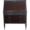Pamono Italian Art Deco Walnut Marble Slant Front Secretary, 1960s