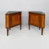 Pamono Italian Art Deco Wood Corner Consoles with Black Marble Tops, 1940s, Set of 2 Online