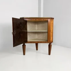 Pamono Italian Art Deco Wood Corner Consoles with Black Marble Tops, 1940s, Set of 2 Online