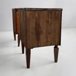 Pamono Italian Art Deco Wood Corner Consoles with Black Marble Tops, 1940s, Set of 2 Online