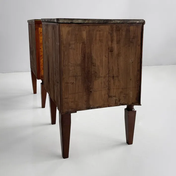 Pamono Italian Art Deco Wood Corner Consoles with Black Marble Tops, 1940s, Set of 2 Online