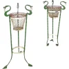 Pamono Italian Art Nouveau White Green Wrought Iron Vase Holders with Dragons, 1900s, Set of 2 Hot