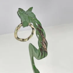 Pamono Italian Art Nouveau White Green Wrought Iron Vase Holders with Dragons, 1900s, Set of 2 Hot